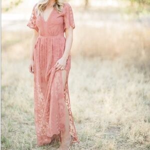 Socialite Elegant Lace Maxi Shorts Romper Small